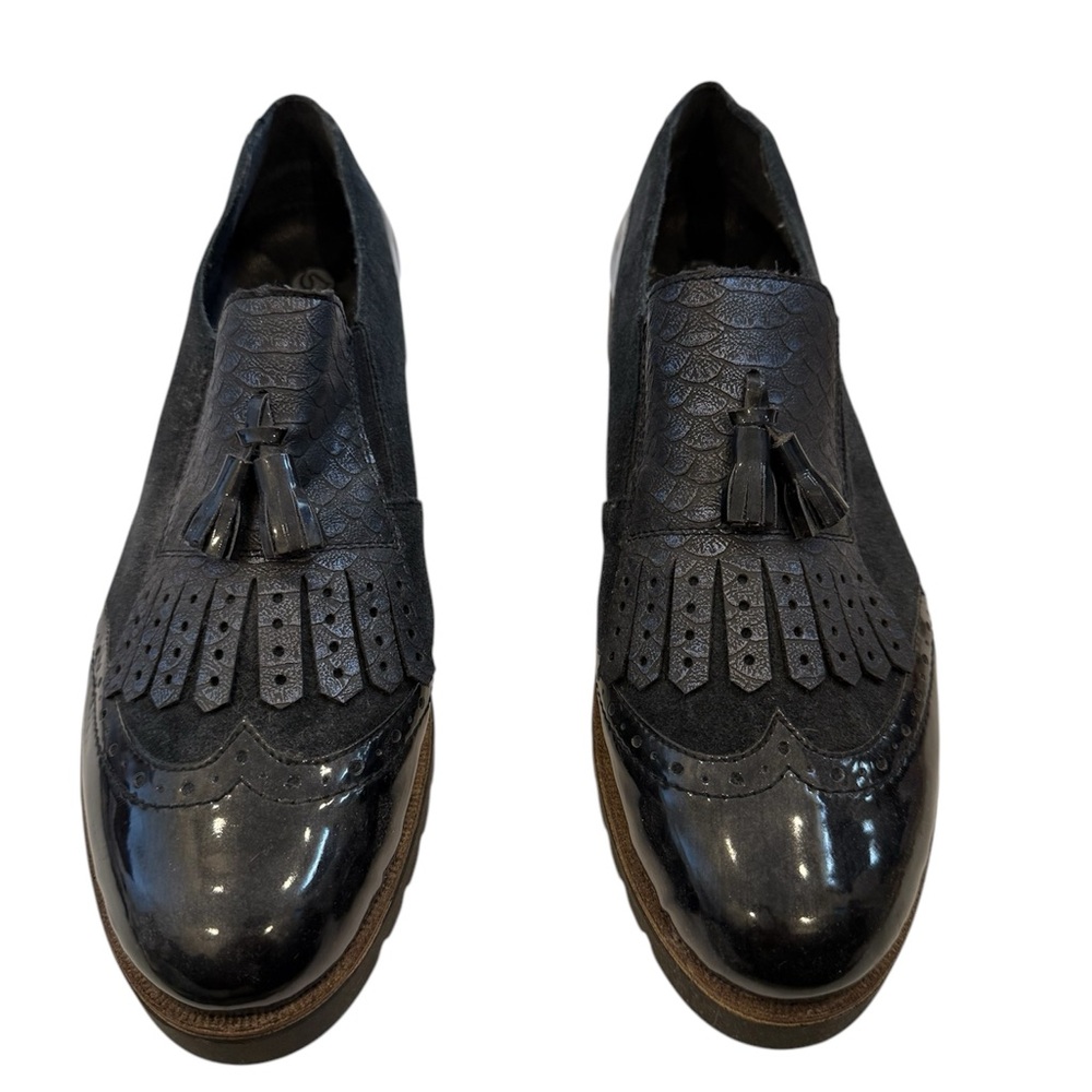 Remonte
Fringe Womens Slip On Wing Tip Tassel Loafer navy blue